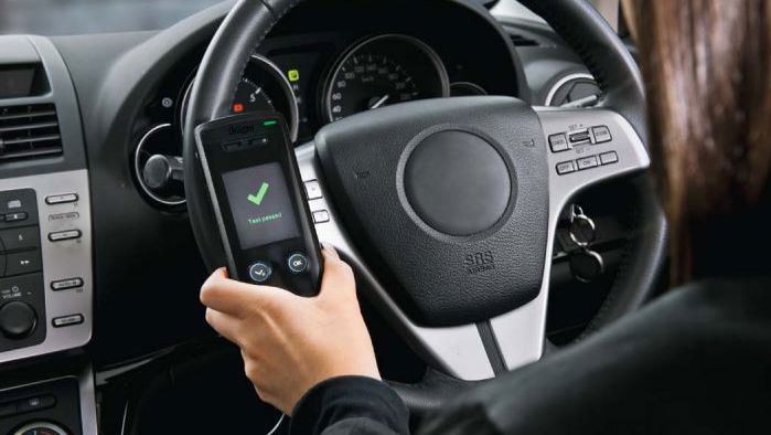 Alcohol interlock in use be a driver